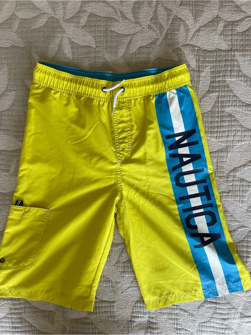 Nautica Turquoise Swim Trunks with White Mesh Lining